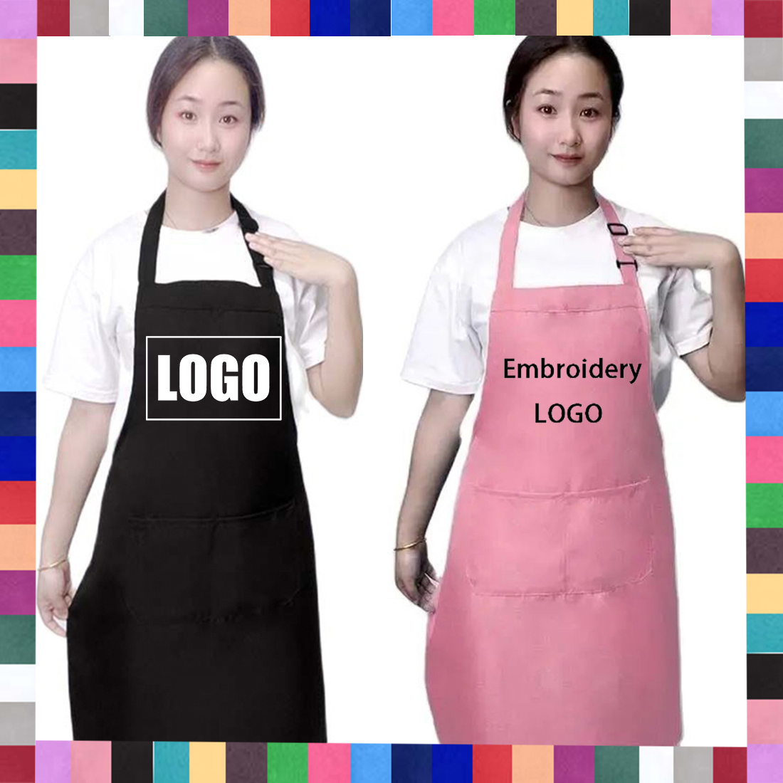 Women Kitchen Accessories - 18 Renk Özel LOGO Önlükleri Kadın