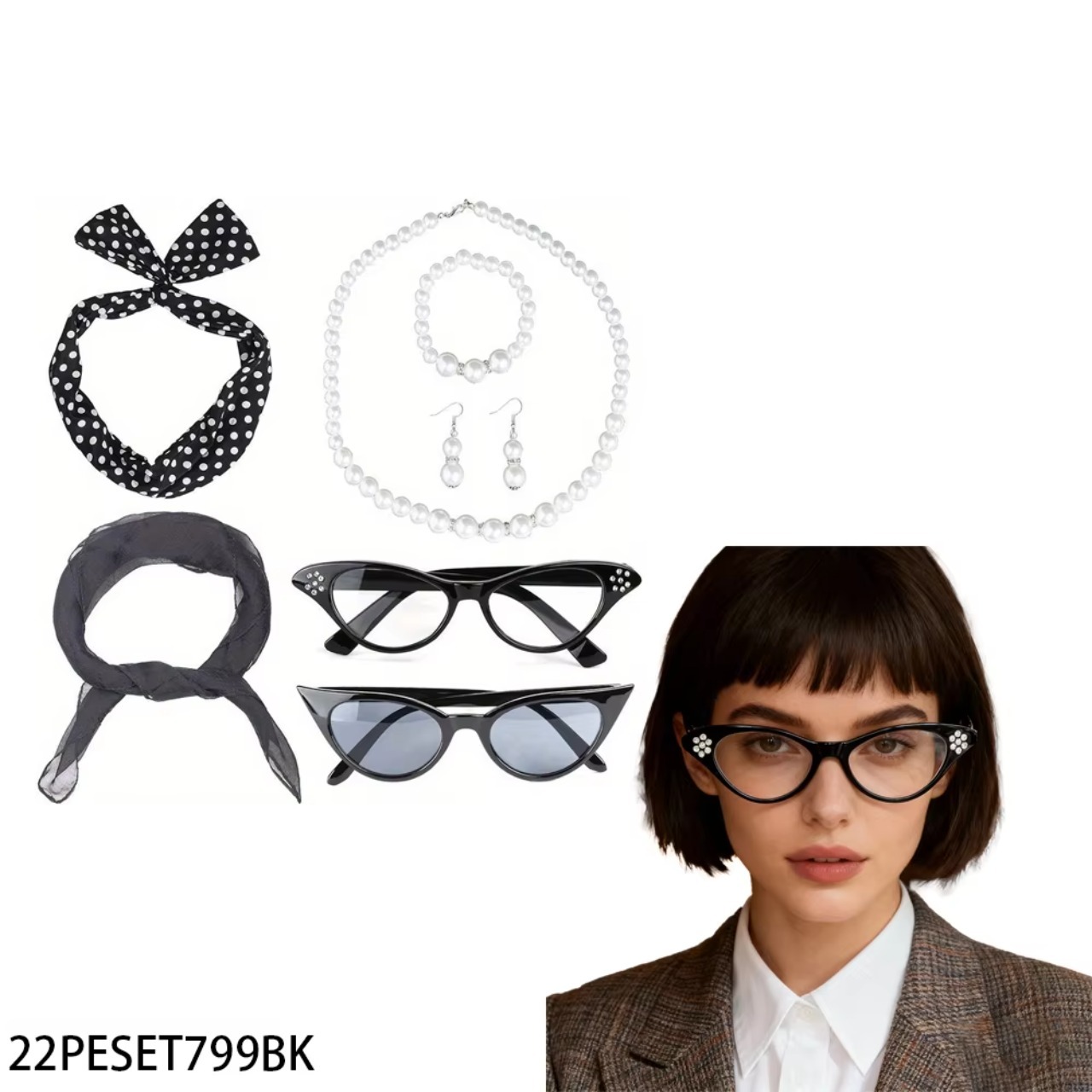 Women'S Accessories In The 1950S - PESENAR 50'li Kadın Kostüm Aksesuar Seti