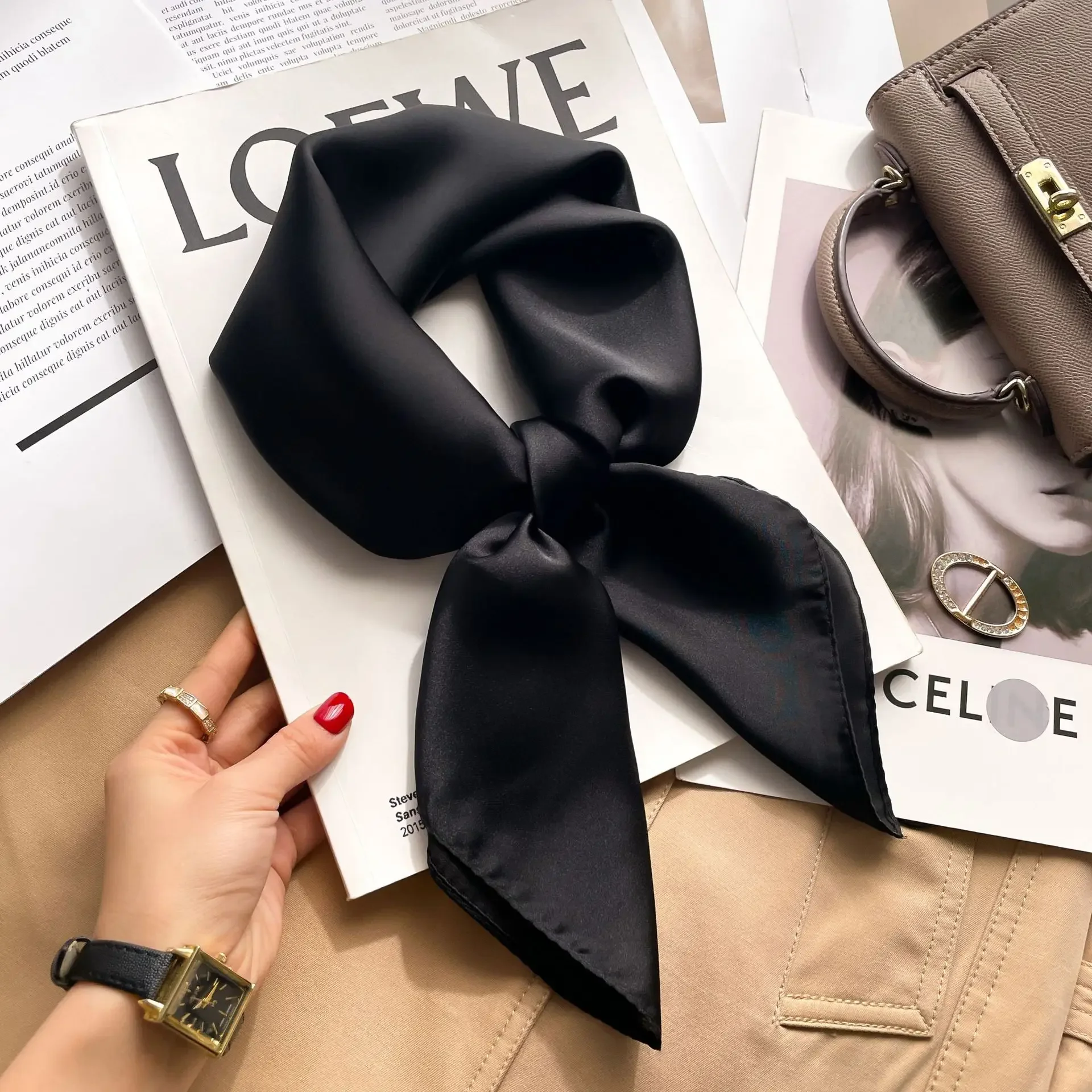 70cm düz renkler atkısı başört - Silk Scarf Square incelemesi ve fiyatı